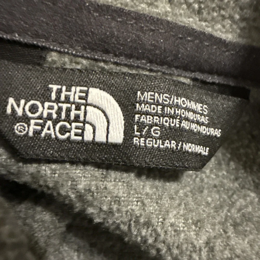 The North Face Sweatshirt Mens Large Gray Fleece Logo 1/4 Zip Pullover